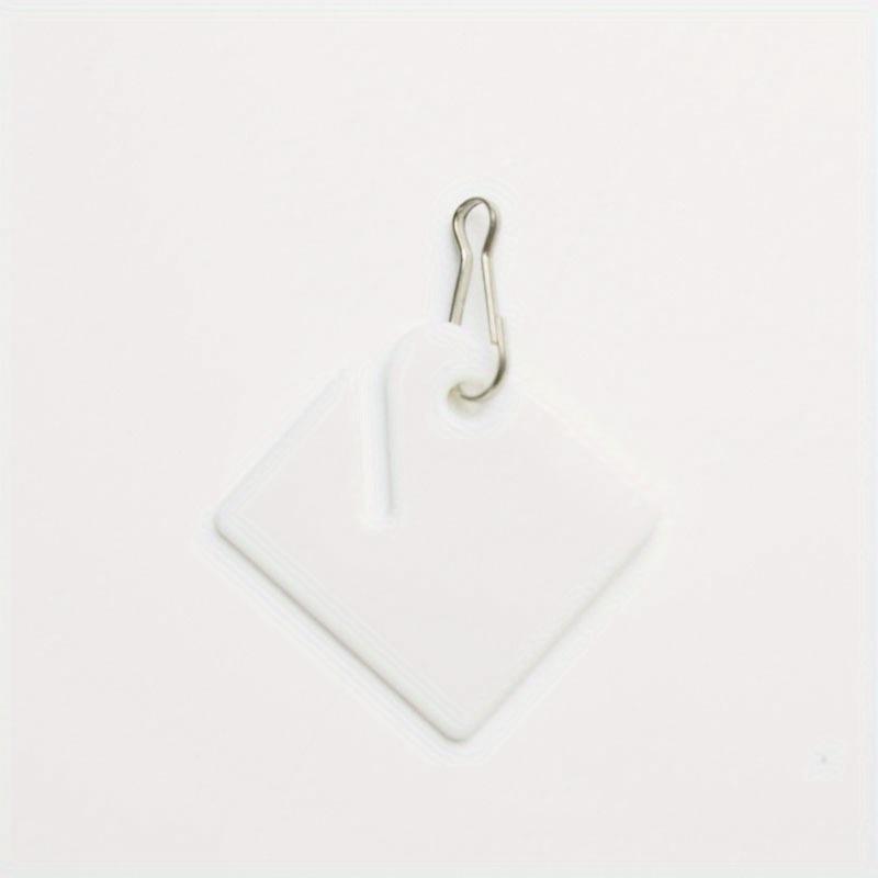 60Pcs Blank Key Tags 1.5 Inch Slotted Plastic Tags with Metal Snap Hooks White Square Hanging Tags for Key Cabinets Boxes Lockers Sturdy Frosted