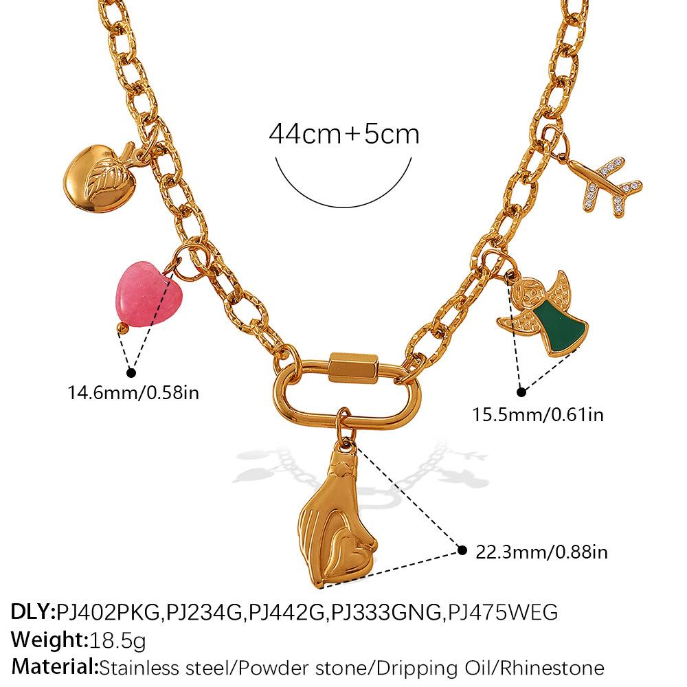 Personalized Stainless Steel Necklace Gold Fashion High Sense Clover Pepper Design Sense Temperament Necklace Jewelry