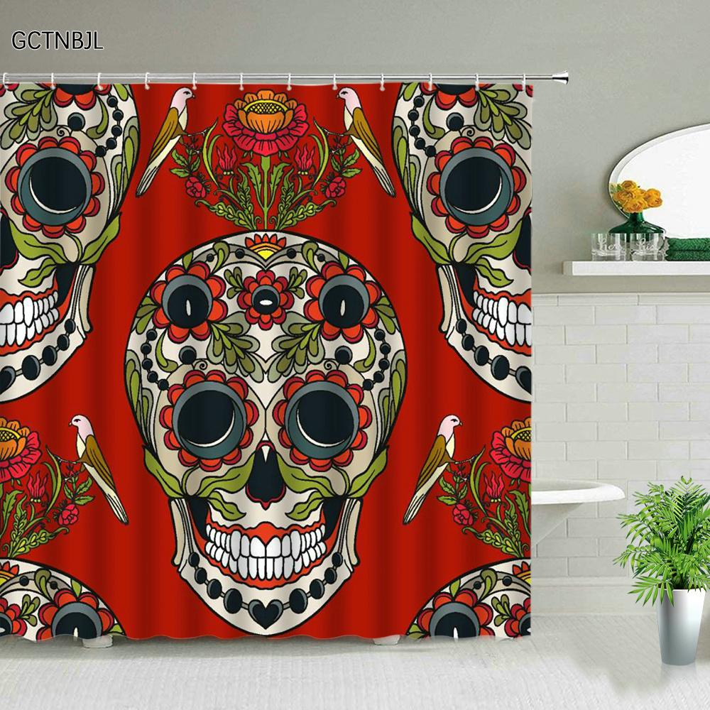Halloween pumpkin Lantern Shower Curtain Bathroom The Terrible  Forest Wood Ghost House Tombstone Fabric Bathroom Curtain Set