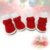 4Pcs Pet Anti-Slip Boots Waterproof Winter Shoes for Dogs Paws Protection Red Winter Shoes Windproof Booties Pet Dog Boots