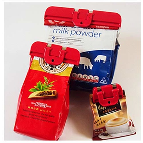 Asako Bag Clips, Set of 2, Clamps for Food Storage, Prevents Oxidation, Keeps Snacks and Food Fresh, Sealed Bags, and Prevents Moisture, Kitchen Use,