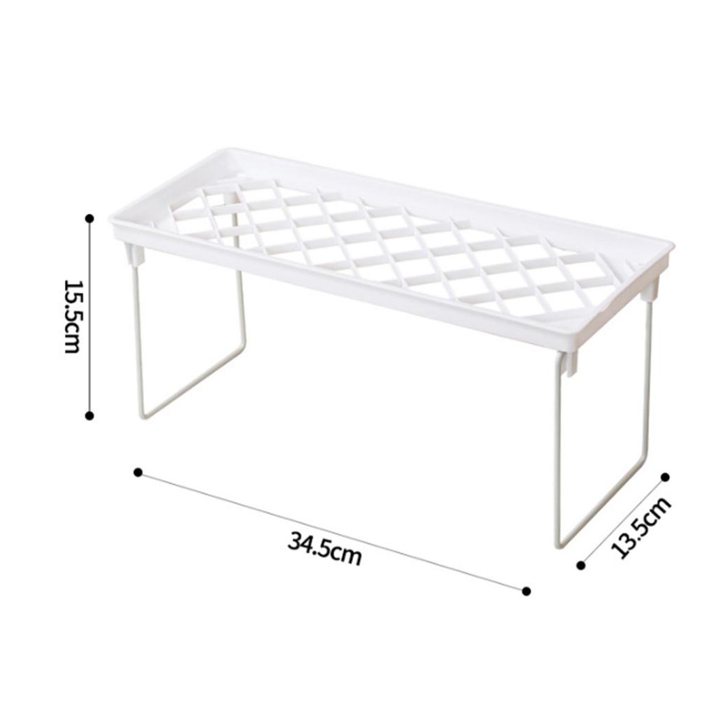 Kitchen Stacking Shelf Plastic and Metal Multifunctional Stackable Kitchen Counter Shelf  