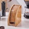Hand-brewed Coffee Solid Wood Filter Paper Storage Rack, Wooden Dust-proof Fan-shaped Coffee Filter Storage Box