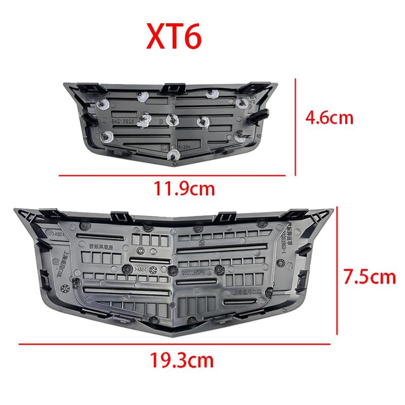 AABHT1 2Pcs 19.3x7.5cm 11.9x4.6cm 3D Car Emblem Logo Stickers For Cadillac XT6 Front Rear Center Trunk Badge Exterior Accessories