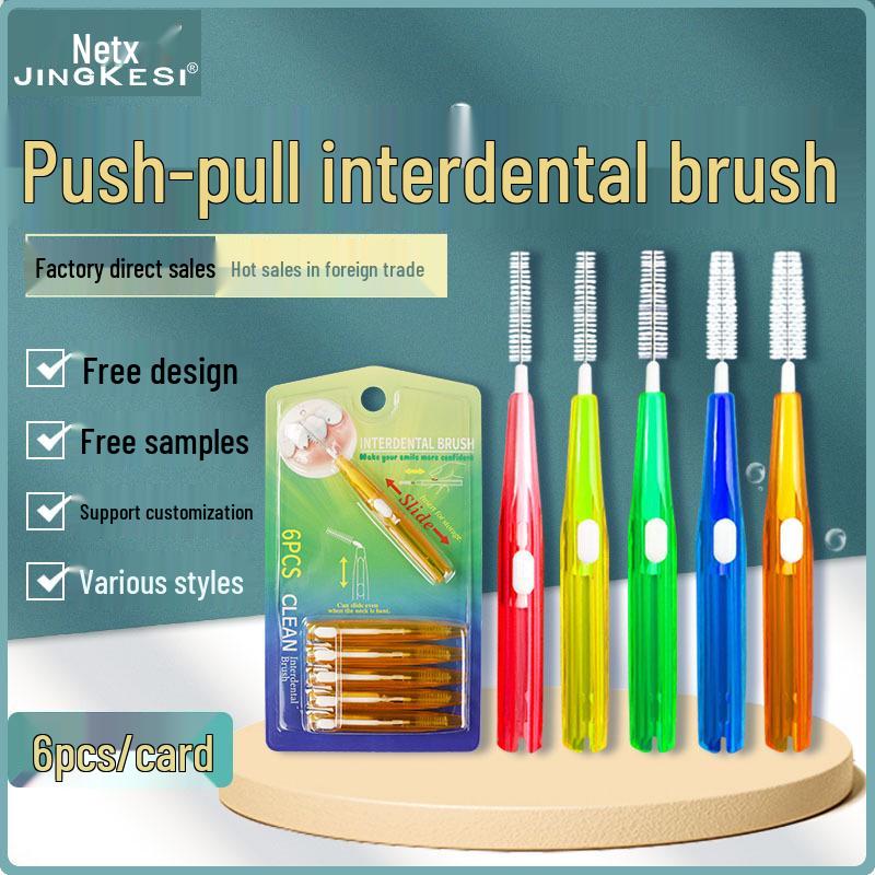

Ultra-Fine Interdental Brush for Wisdom Teeth and Orthodontics, Soft Bristles, 6-Pack Green 0.8mm