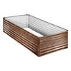 Galvanized Raised Garden Bed, 240 X 120 X 62 Cm, Rectangular Metal Planter Box Outdoor, Bottomless Elevated Planting Box with Gloves, Alu-Zinc, for