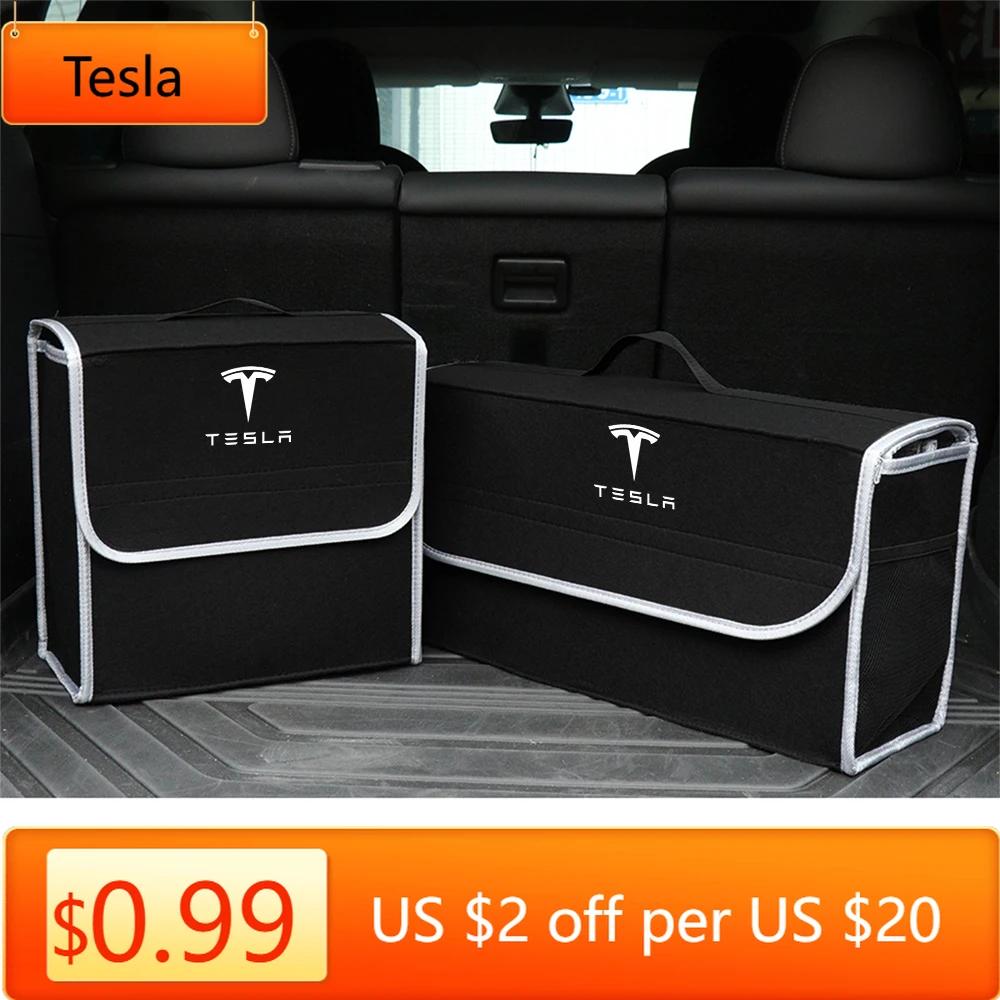 Car Sticker Tesla 1/2Pcs Car Accessories Trunk Storage Bags Travel Organizer Box For Tesla Model 3 Model Y S X 2017-2023 SpaceX