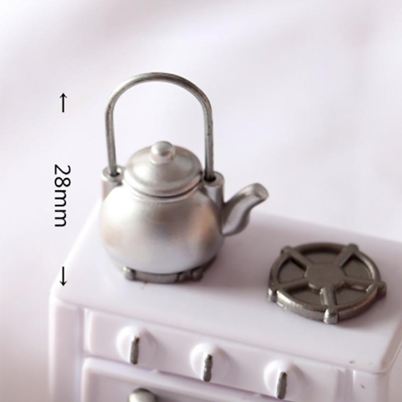 3 Adet/Set Bebek Evi Mini Vintage Su Isıtıcı Fincan Sahnesi Model Oyuncak Mutfak Aksesuarları