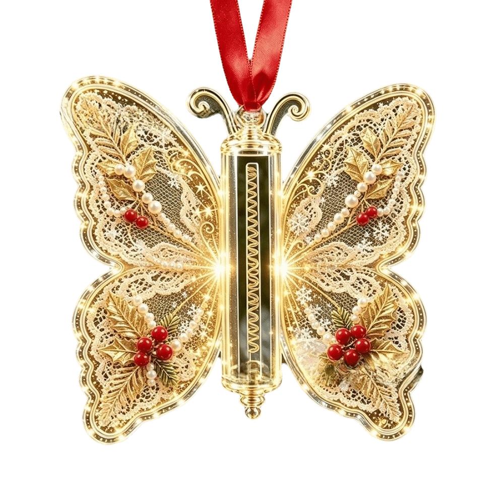 Santa Claus Christmas Tree Ornaments Snowman Butterfly Hanging Decorations Tree Top Decoration