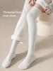1/3/5 Pairs Women White Thigh High Socks Non-Slip Stretchy Knit Over The Knee Socks