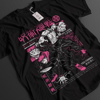 New Jujutsu Kaisen Shirt Itadori Yuji T-Shirt Sukuna Gojo Top JJK Anime Unisex Tee