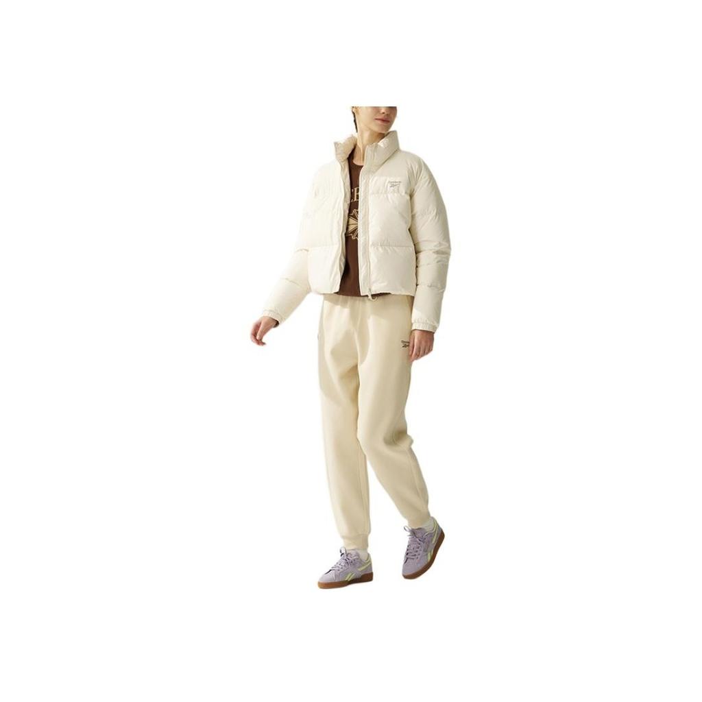 Reebok Warm And Comfortable Stand Collar Zipper Down Jacket Women Outerwear Off-White 24FRM204WGW2