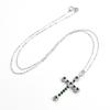 S925 Silber Inlay Natürliches Helles Grünes Jade Kreuz Anhänger für Männer und Frauen