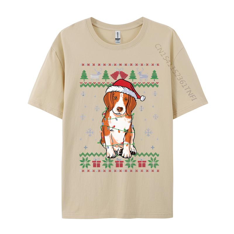 Beagle Christmas Ugly Dog Lover Tshirts Print Men TShirt Fashion Design Tops Tee Black Shirt Graphic Tees