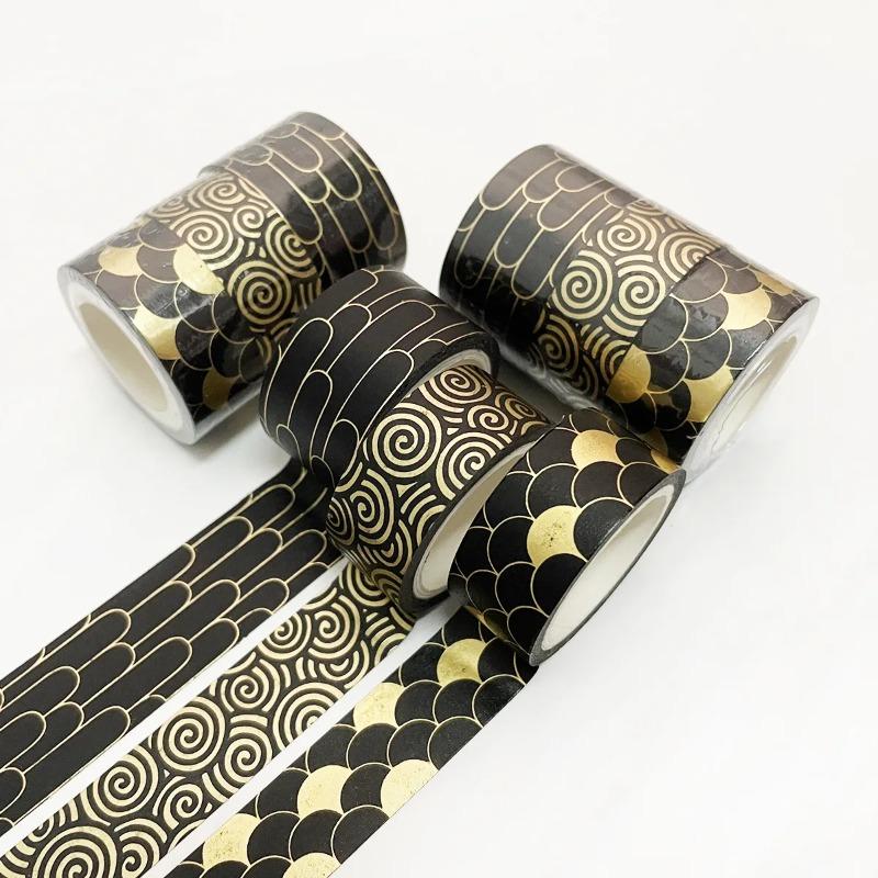3 Rolls Per Box Gold Foil with Floral Pattern DIY Diary Decoration Hand Account Collage Gift Decoration Handmade Decorative Tape