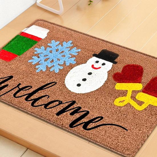 Door Mat Letter Print Water-absorbent Carpet Bedroom Living Room Christmas Welcome Mat Household