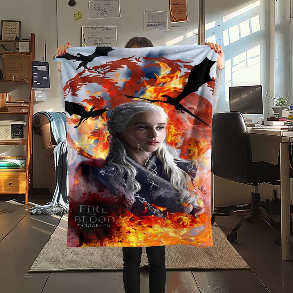 1 Stück Game of Thrones Druck Flanelldecke, Hohe Qualität, Bequem für alle Jahreszeiten, Heimdekoration, Wärme und Komfort, Perfekt für Geschenke