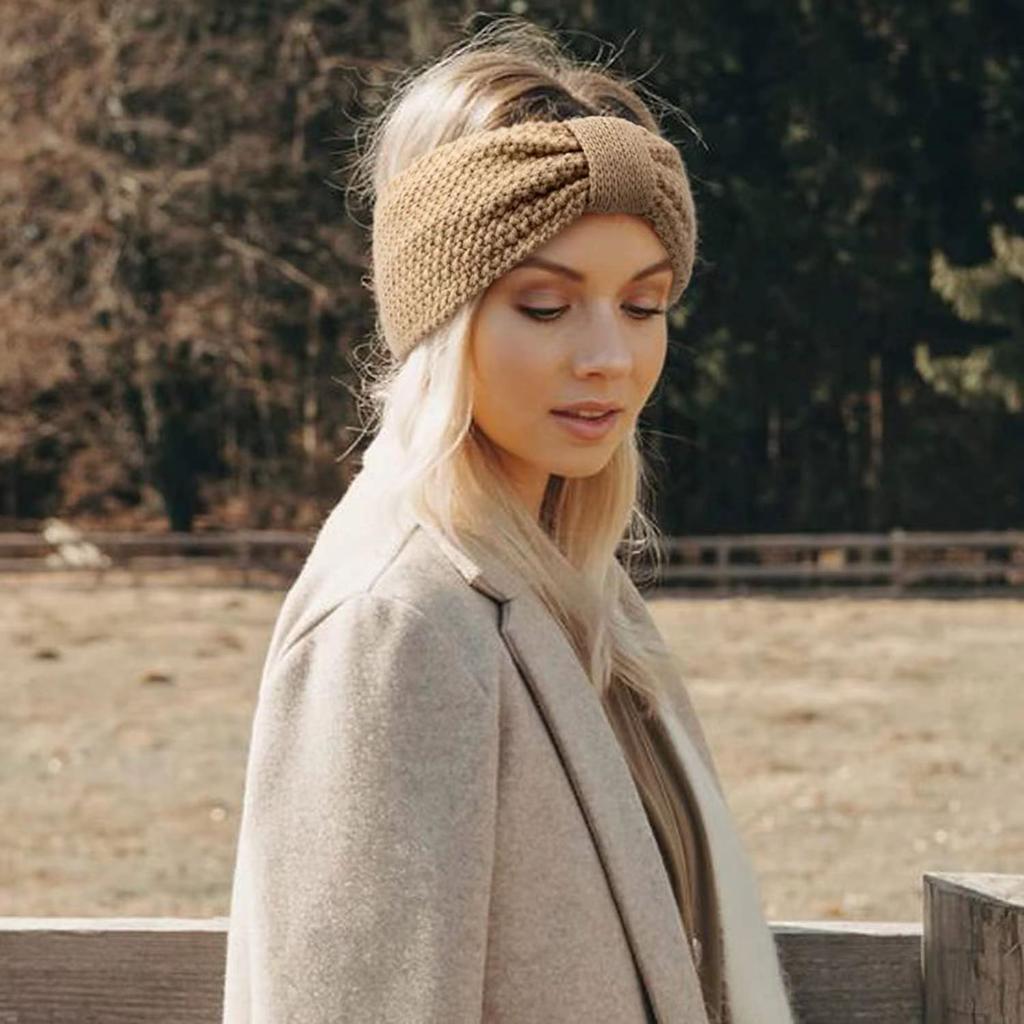 Europäisches und amerikanisches Stirnband aus Samtstrick, Stirnband mit Schleife aus Maiskörnern, Sport-Stirnband, Ohrenschutz, Kopfbedeckung, Haar-Accessoires aus Thermowolle