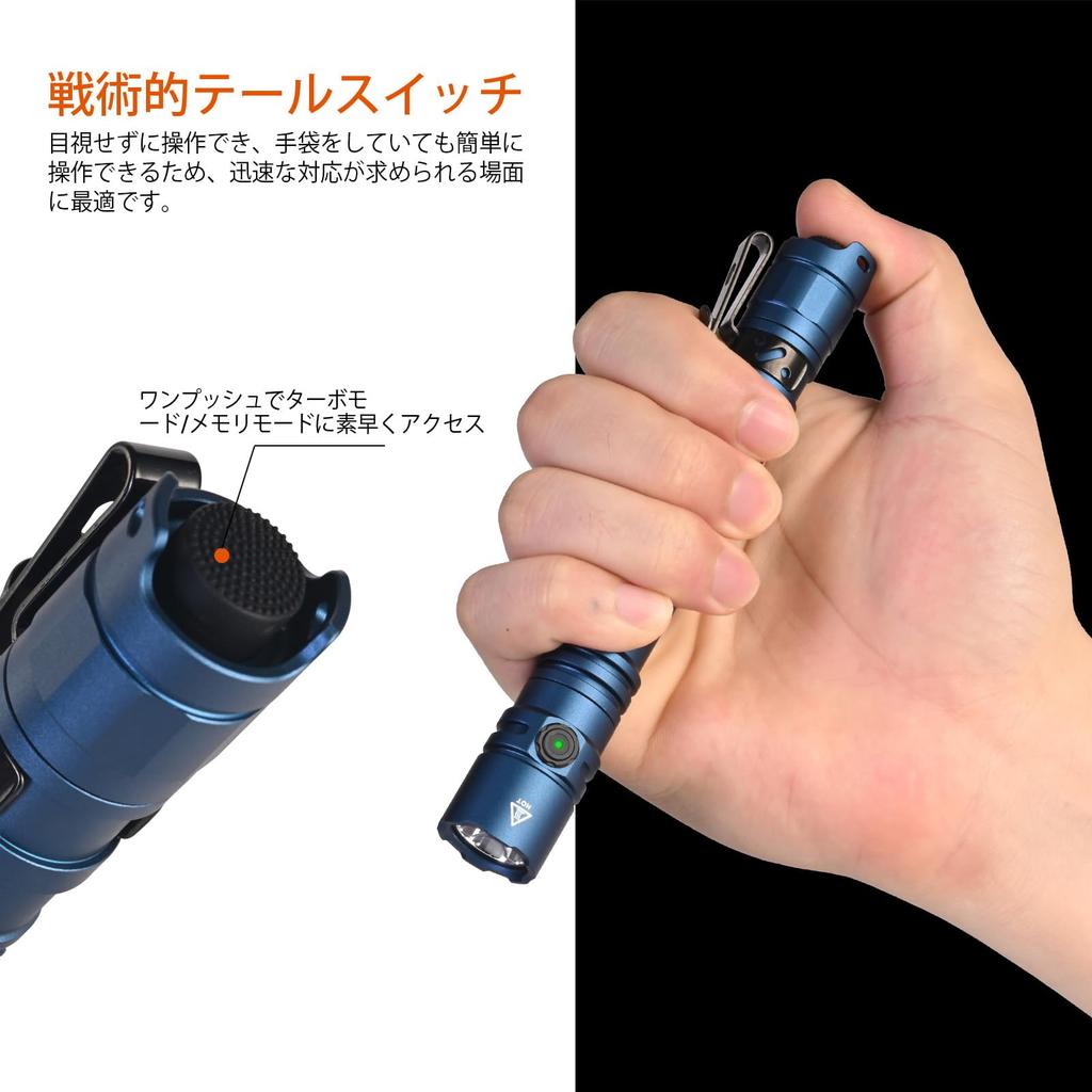 ACEBEAM TAC 2AA Compatible with AA 304 1400 Battery EDC Tactical Dual Powerful LED 2 Meters for Disaster Power Outage Emergency Handheld ANSI Standard