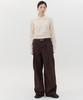 Kkomma Cmj21 Modern Line Brown Wide Denim Pants