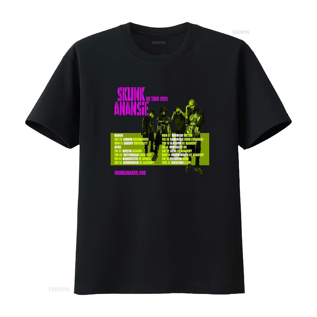 Skunk Anansie Band UK Tour 2025 T-Shirt Volle Größe S 5XL vintage gewaschenes Oberteil für den Alltag Unisex Dehnbar Mode