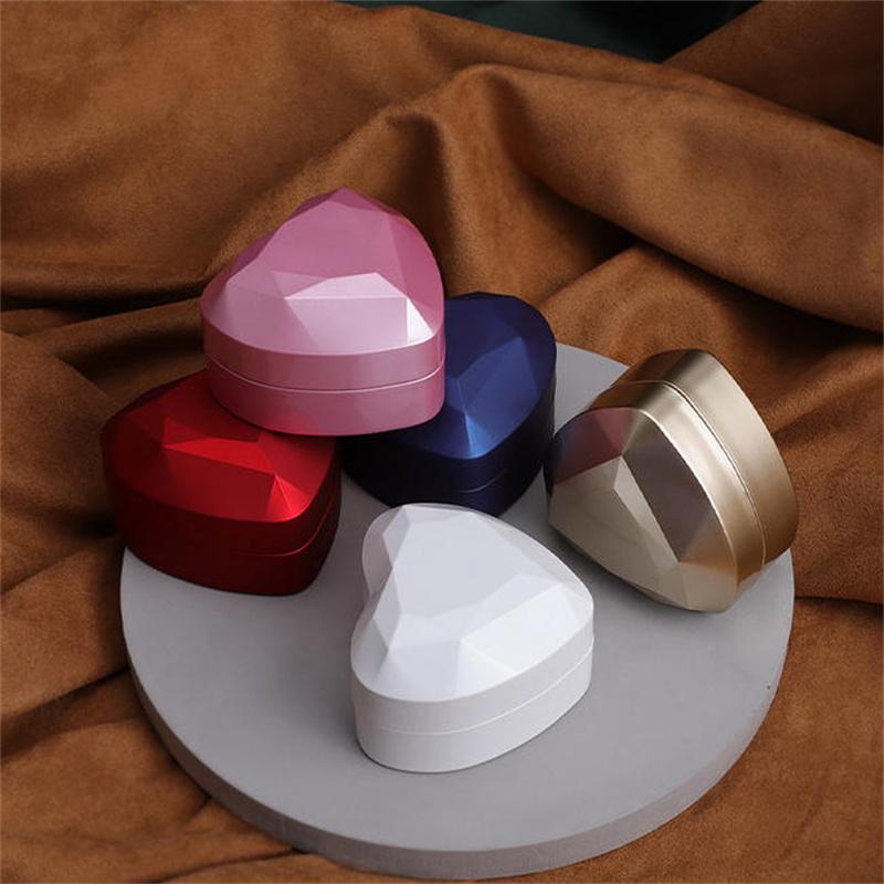 1 Stück Kreative Herzförmige LED-Licht Schmuckschatulle High-End Verlobung Geständnis Ringbox Licht Schmuckaufbewahrungsbox