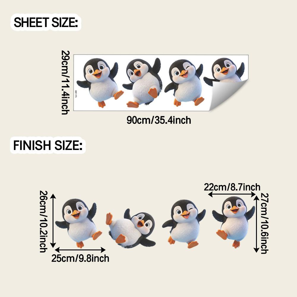 

Adorable Little Penguin Bathroom, Toilet, Laundry Room Decoration, Wall Stickers