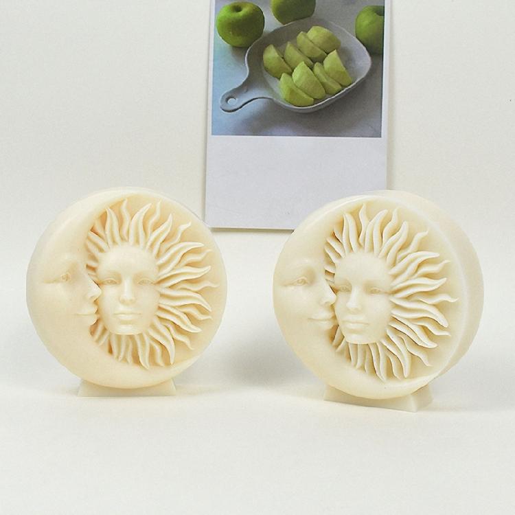 Moon Sun Carved Candle Mold for Making Candle Gypsum Ornaments