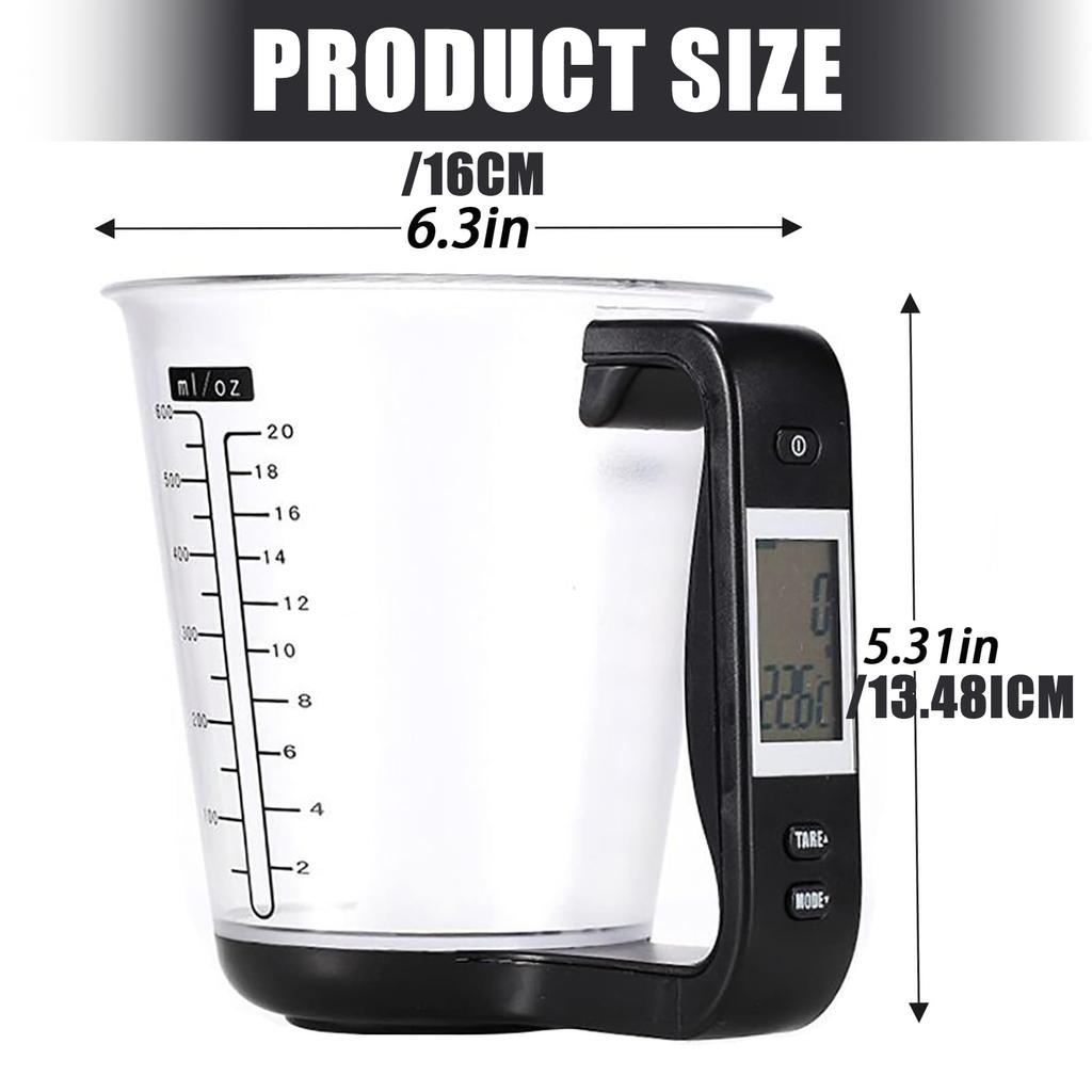 Auto Shut Digital Measuring Cup Scale for Baking Enthusiasts Featuring Durable Construction and Clear Readouts