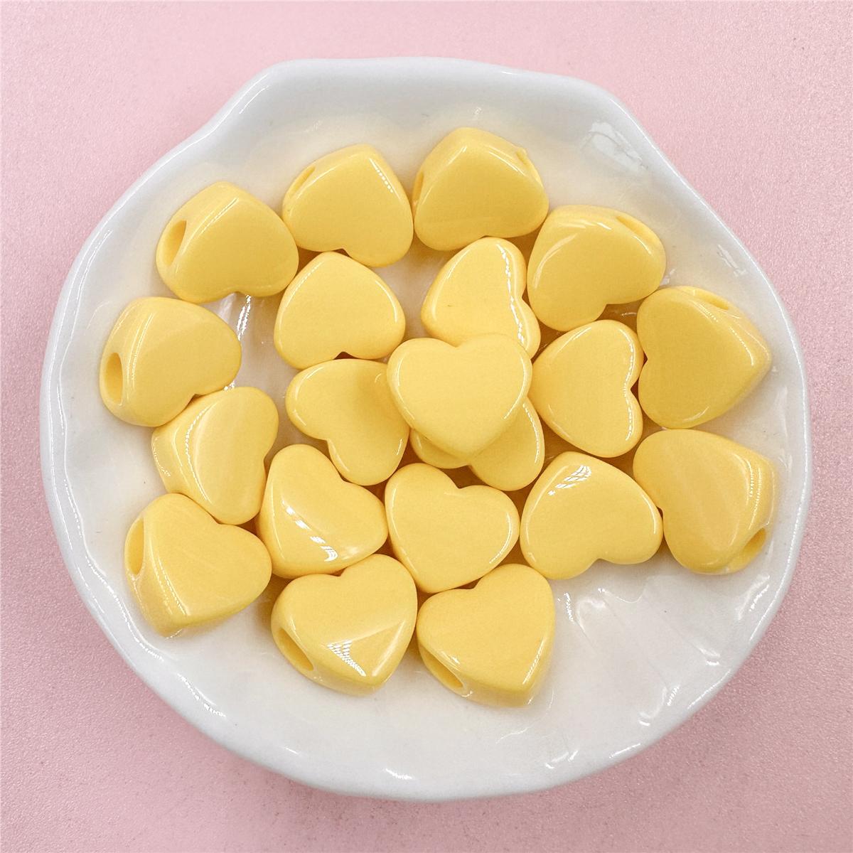 

Товары для вечеринок Граненые подвески Акриловые материалы Аксессуары для браслетов 11,7*13,5 мм 20 шт. Бусины в форме сердца Изготовление ювелирных изделий Макарон Цветные DIY жёлтый