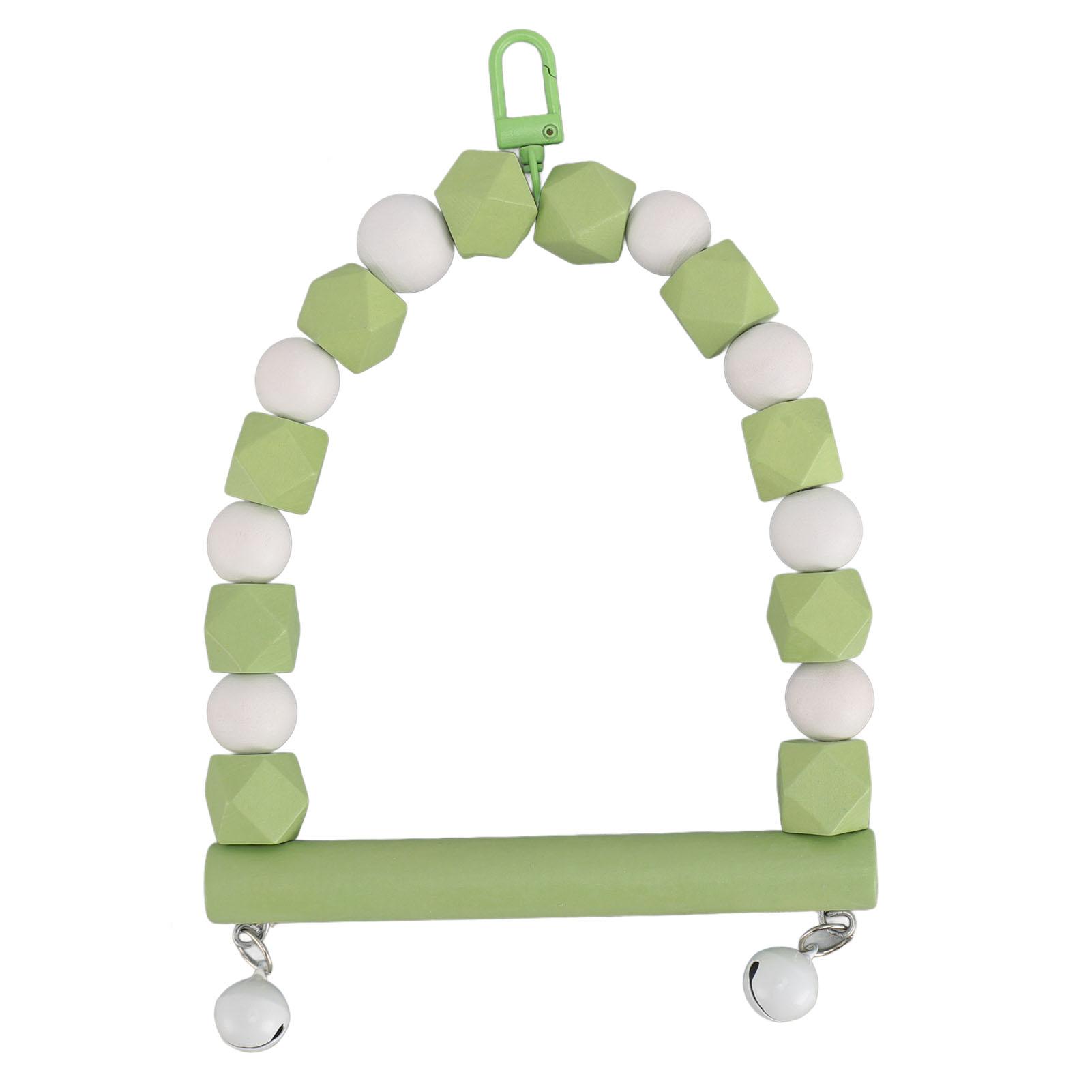 Деревянные качели для птиц, игрушечный окунь, подвесные качели для попугая, стоячая игрушка, когти, шлифовка, снижение тревоги, птицы Green