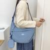 Women's bag new casual dumpling bag large capacity solid color simple commuting shoulder bag student class messenger bag