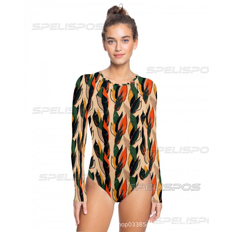 Womens Quick-Dry UV Protection Digital Print Wetsuit Snorkeling Surfing Swimming Water Sports