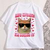 Life Update Im Losing It TShirt Funny Cat Graphic Round Neck Tshirt Streetwear Women Clothing Summer Aesthetic Clothes