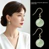 Light Green Jade Dangle Earrings Hand Polished Gold Plated Hooks Premium Jewelry for Gift Giving Daily Wear