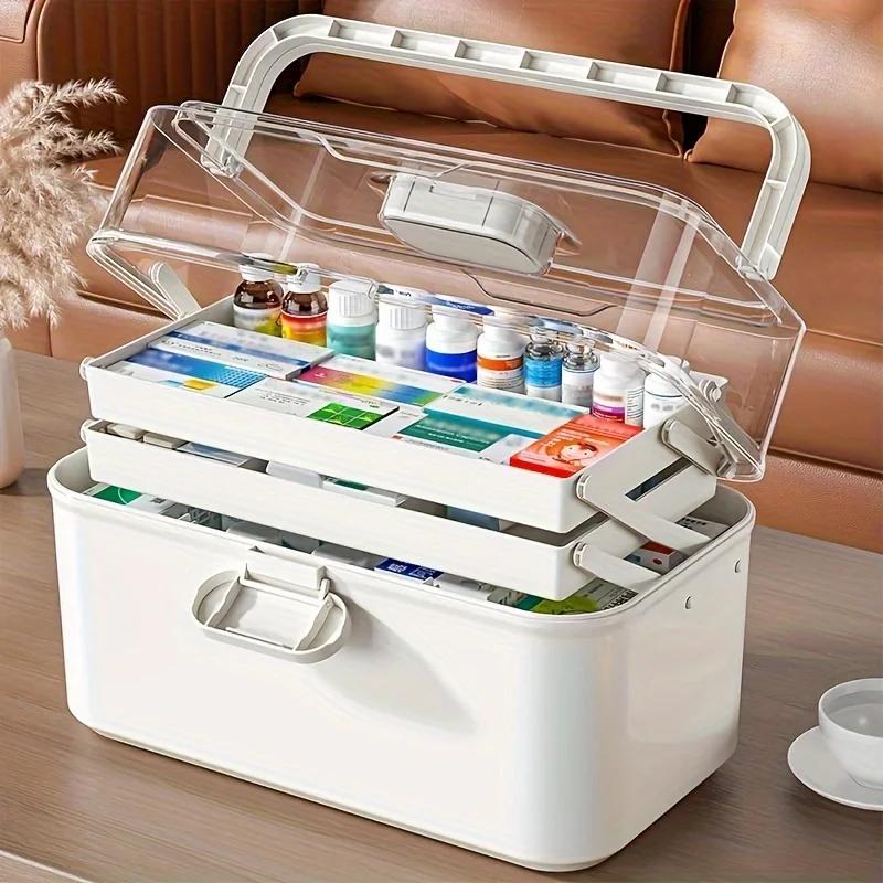 3-Tier Home Medicine Box,Large Capacity Children's Medicine Multi-layer Medical Storage Box,First Aid Kit,Small Medicine Box