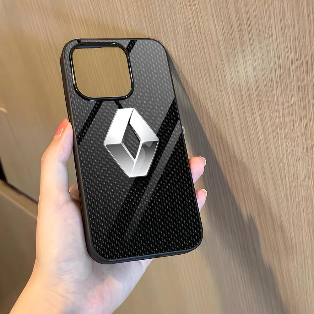 R-Renaults Logotyp Fransk Bil Telefonfodral För 17 Pro Max Iphone 16 Plus 15 Pro Max 14 12 11 13 Mini X Xs XR PC+TPU Fodral