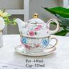 BRPeony Kwiat Ceramiczny Kubek Spodek Retro Popołudniowa Herbata Filiżanka do Kawy Zestawy Spodków Zestaw Kubków dla Pary Domowe Kreatywne Naczynia do Picia Kubki Domowy PrezentEY