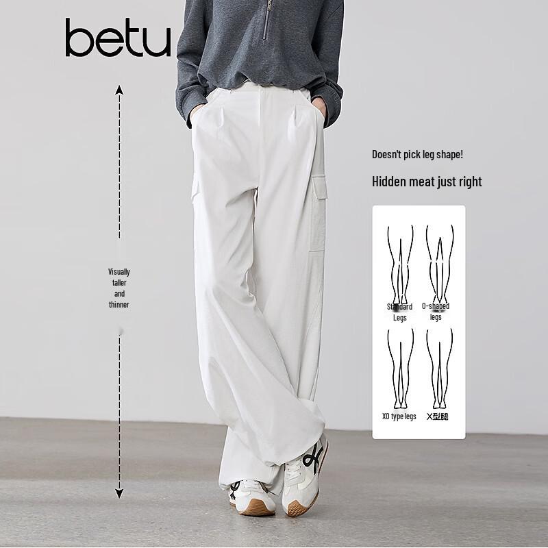 Betu Women's Casual Wide-Leg Cargo Pants