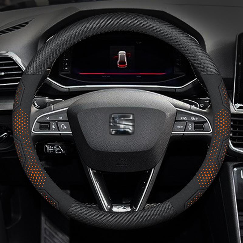Pro SEAT Leon Ibiza FR 2 Ateca Arona Exeo Arosa Tarraco Mii Potah volantu auta z uhlíkových vláken a semišové kůže Autopříslušenství
