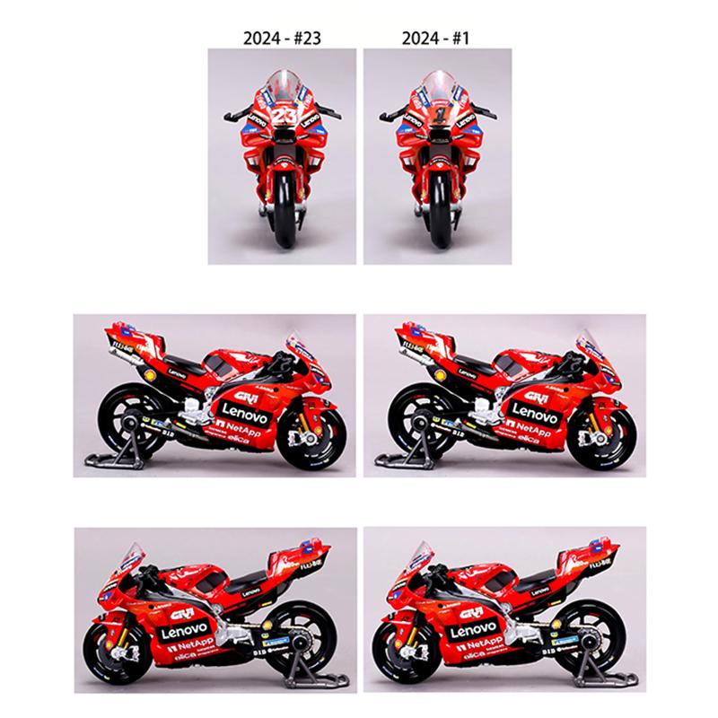 Maisto 1:18 Ducati Lenovo Team  #1 Francesco Bagnaia #23 Enea Bastiani Simulation Alloy Die-cast Motorcycle Racing Model Toy