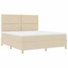 Boxspring Bed with Headboard Cream 180 x 200 cm Fabric