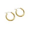 European & American Gold Hoop Earrings: Minimalist Thick Round Studs – Women's Titanium Steel Accessories