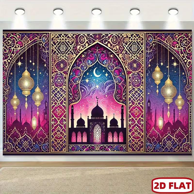 2D Islamische Moschee Wandteppichstoff Ramadan Kareem Wohnzimmer Wanddekor