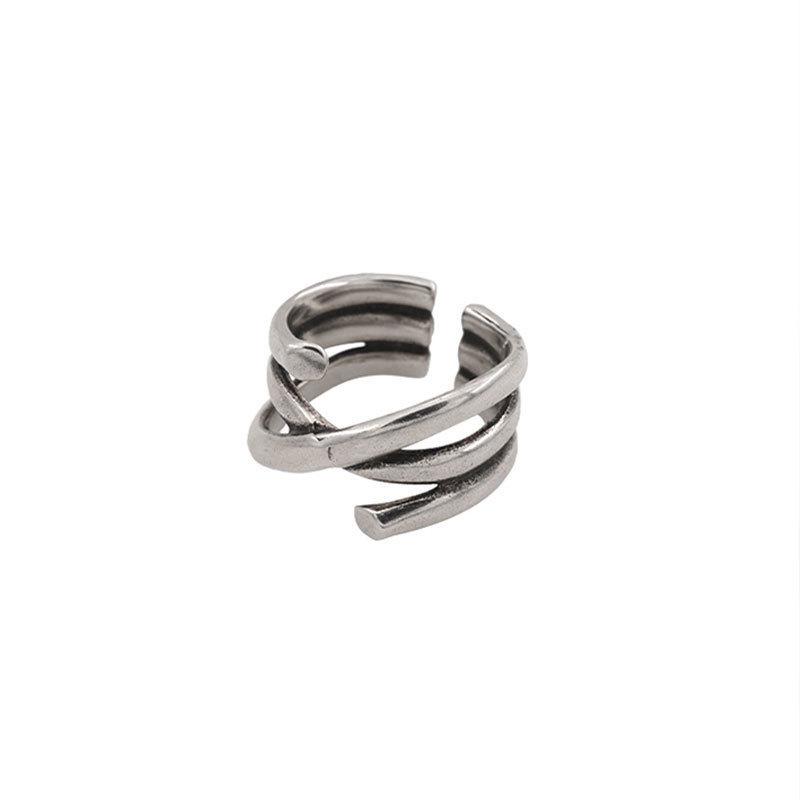 Korean Retro Twist Cross Open Ring for Women: Stylish Index Finger Accessory