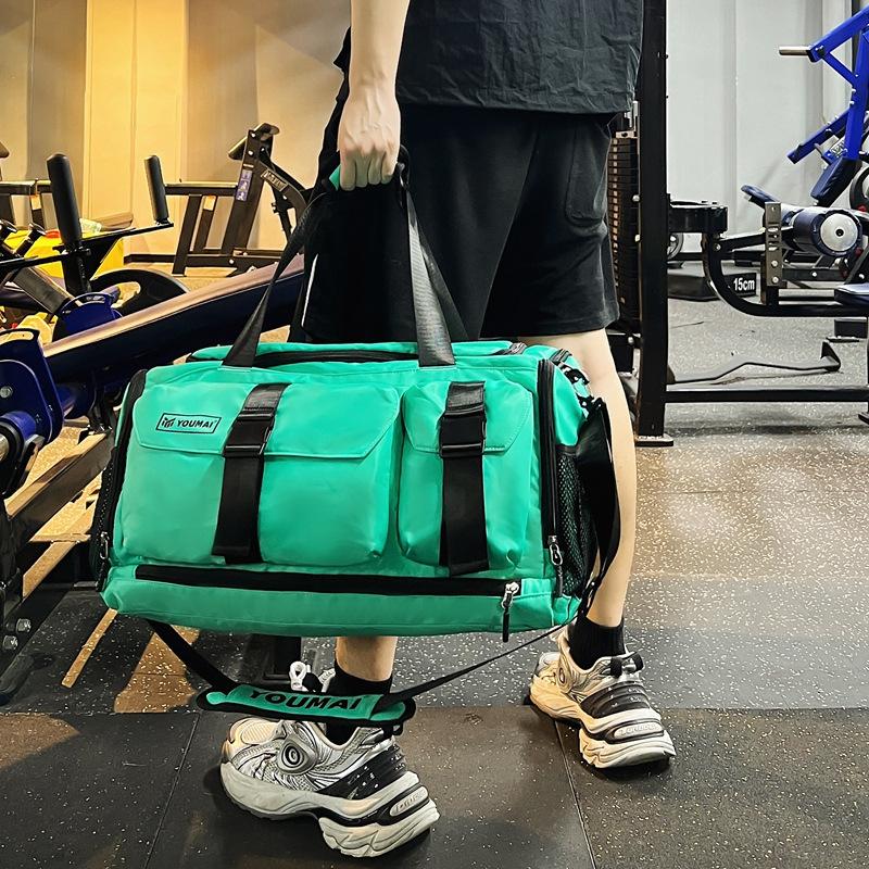 Men's and Women's Lightweight Travel Bags Large Capacity Pockets Hand Luggage Bag Dry and Wet Separation Training with Shoe Compartment Fitness Bag