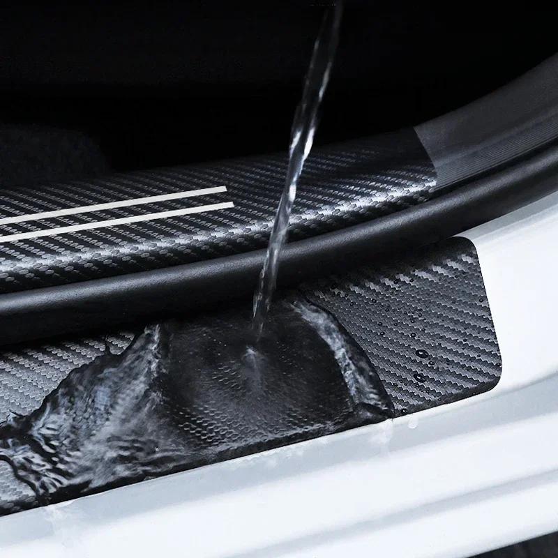 For Volkswagen VW 4Pcs Car Door Sill Scuff Plate Decor Carbon Fiber Stickers For Volkswagen VW Golf Polo Tiguan Passat Touareg M