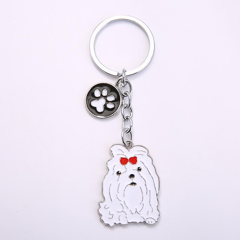 Cute Dog Keyring Gifts Fashionable Animal Charms Small Accessories Car Keyrings and Bag Charms