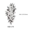 Waterproof Black & White Sketch Flower Half Sleeve Tattoo Stickers