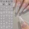 Manicure Stickers Ins Liquid Butterfly Hollow Lace Black White Butterfly Three-dimensional Embossed Adhesive Decals